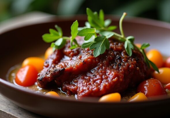 Daube de bœuf classique : savoureuse recette au vin rouge et légumes mijotés