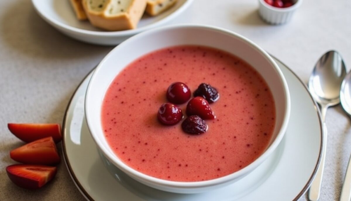 Recette simple : Soupe pétillante au champagne et fruits rouges surgelés